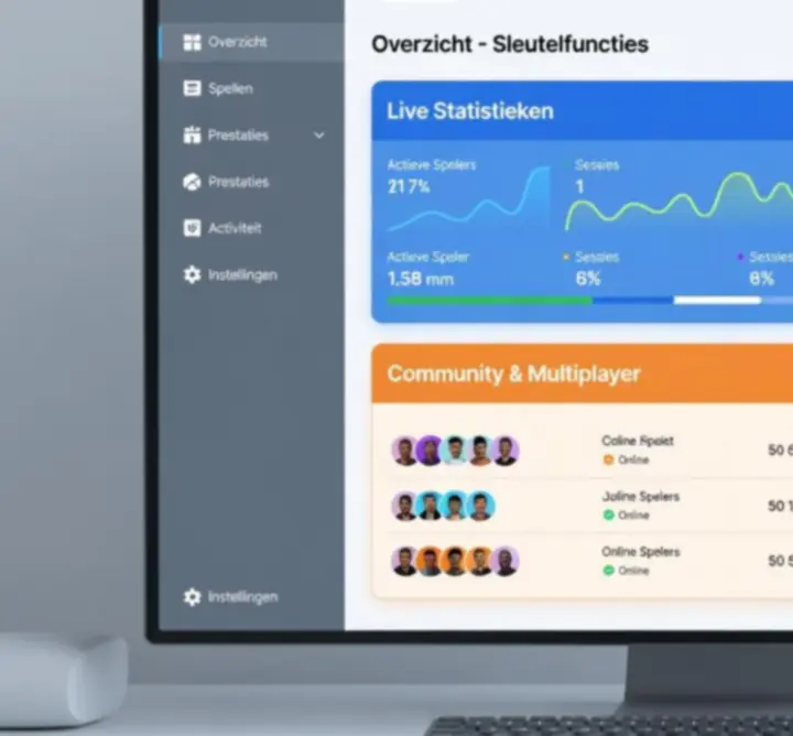 Interface-overzicht van SMARTPLAYTRACK met een dashboard van belangrijke functies.
